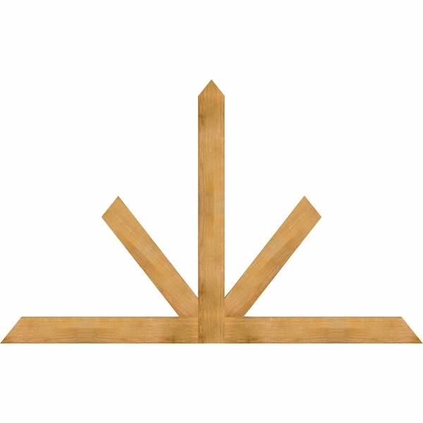 Ekena Millwork Saratoga Rough Sawn Timber Gable Bracket, Western Red Cedar, 96"W x 60"H x 2"D x 6"F, 15/12 Pitch GBW096X60X0206SAR00RWR - main